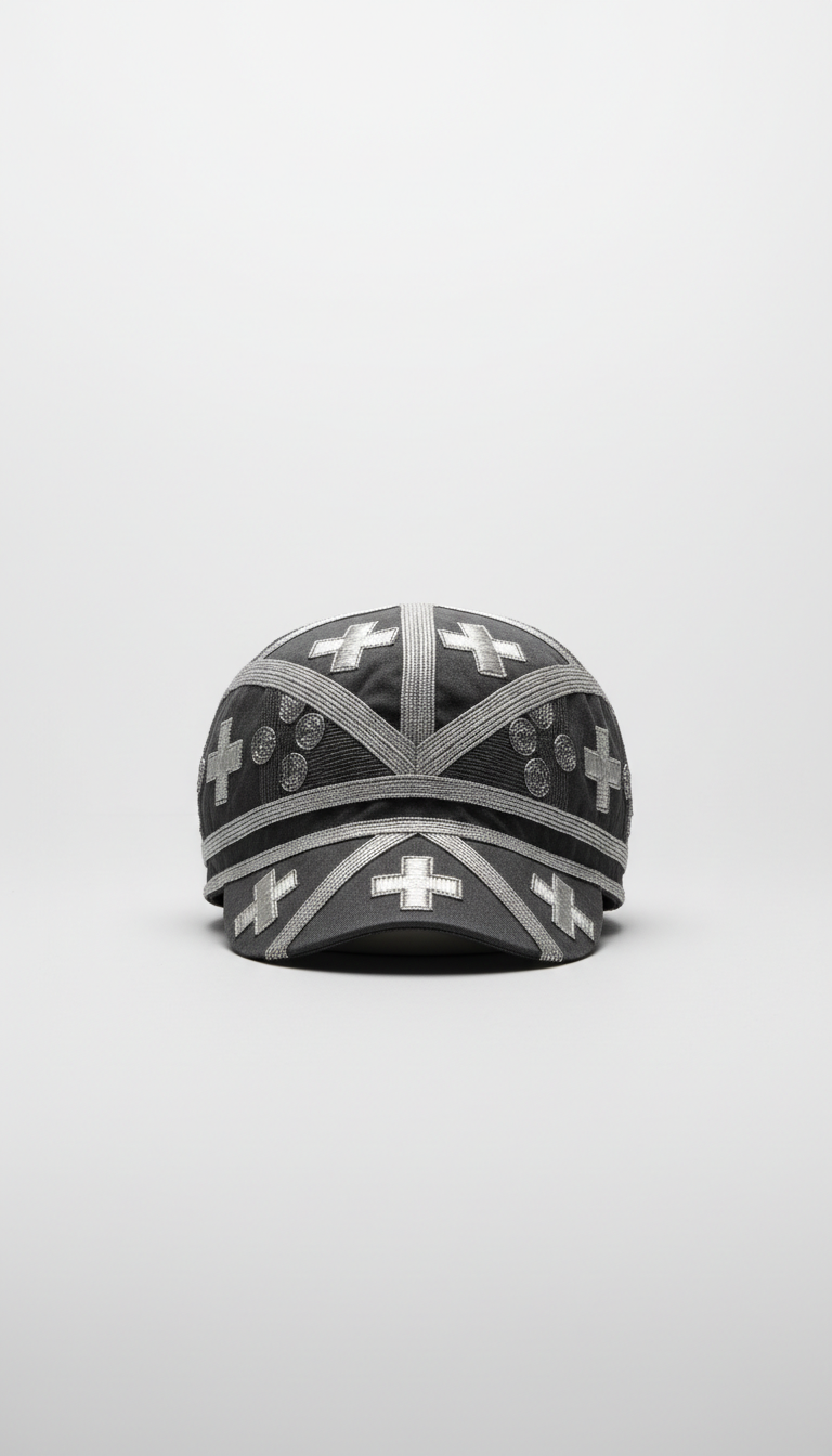 Cap aus Swiss Silver-Twill
